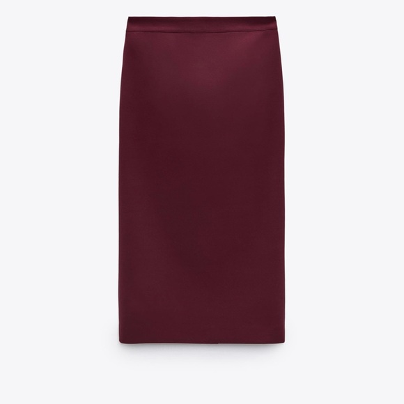 ZARA Gorgeous Wine color co-ord Set with tailored blazer & MIDI Pencil Skirt 🔥 - Picture 6 of 13